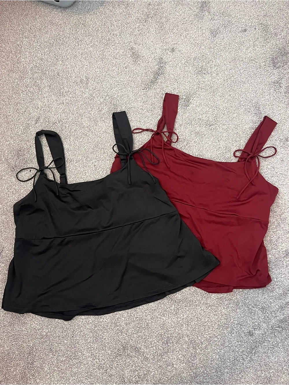 Wild Fable Babydoll Top in Black and Burgundy